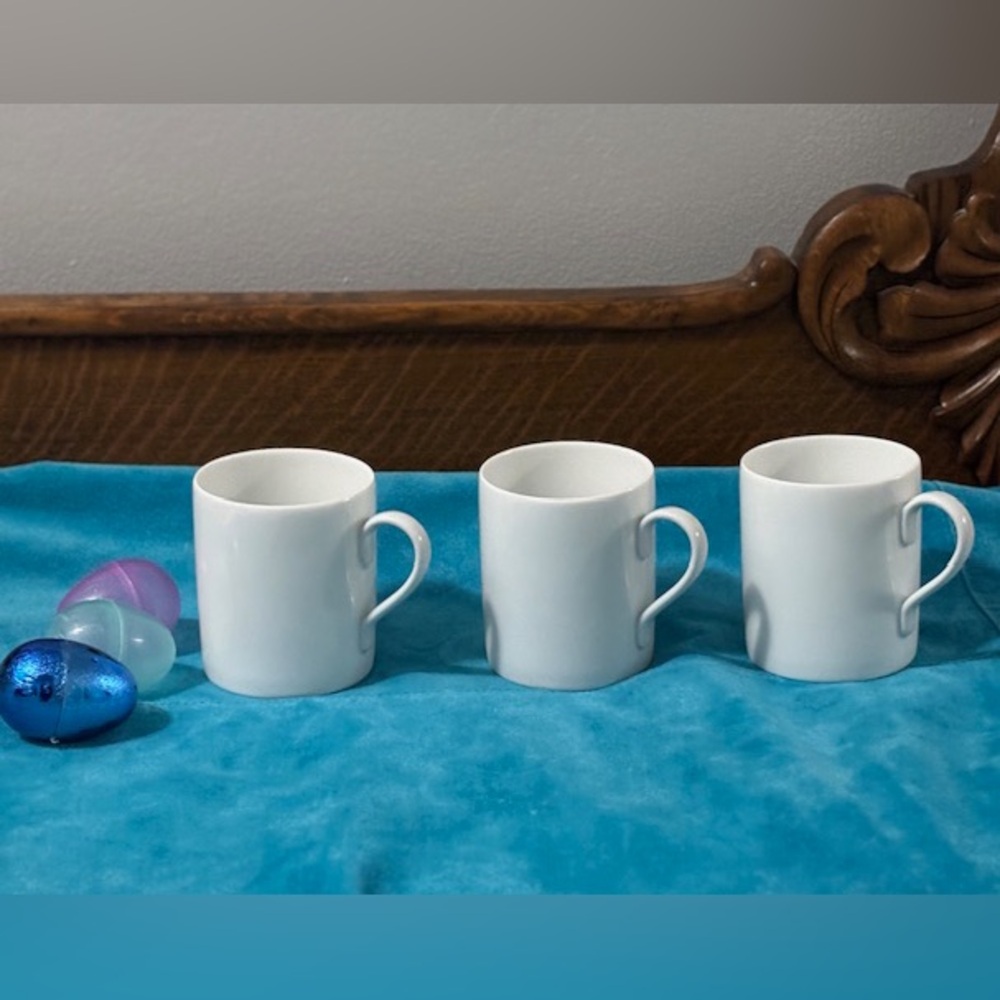 Set of 3~ APILCO France 10 oz. Classic Whiteware Porcelain Mugs